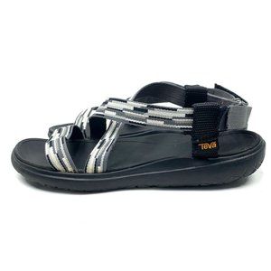 Teva Women's Waterproof Outdoor Sandals Black & White Canvas & Rubber Size 8.5